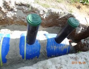 Станция очистки засыпается песком